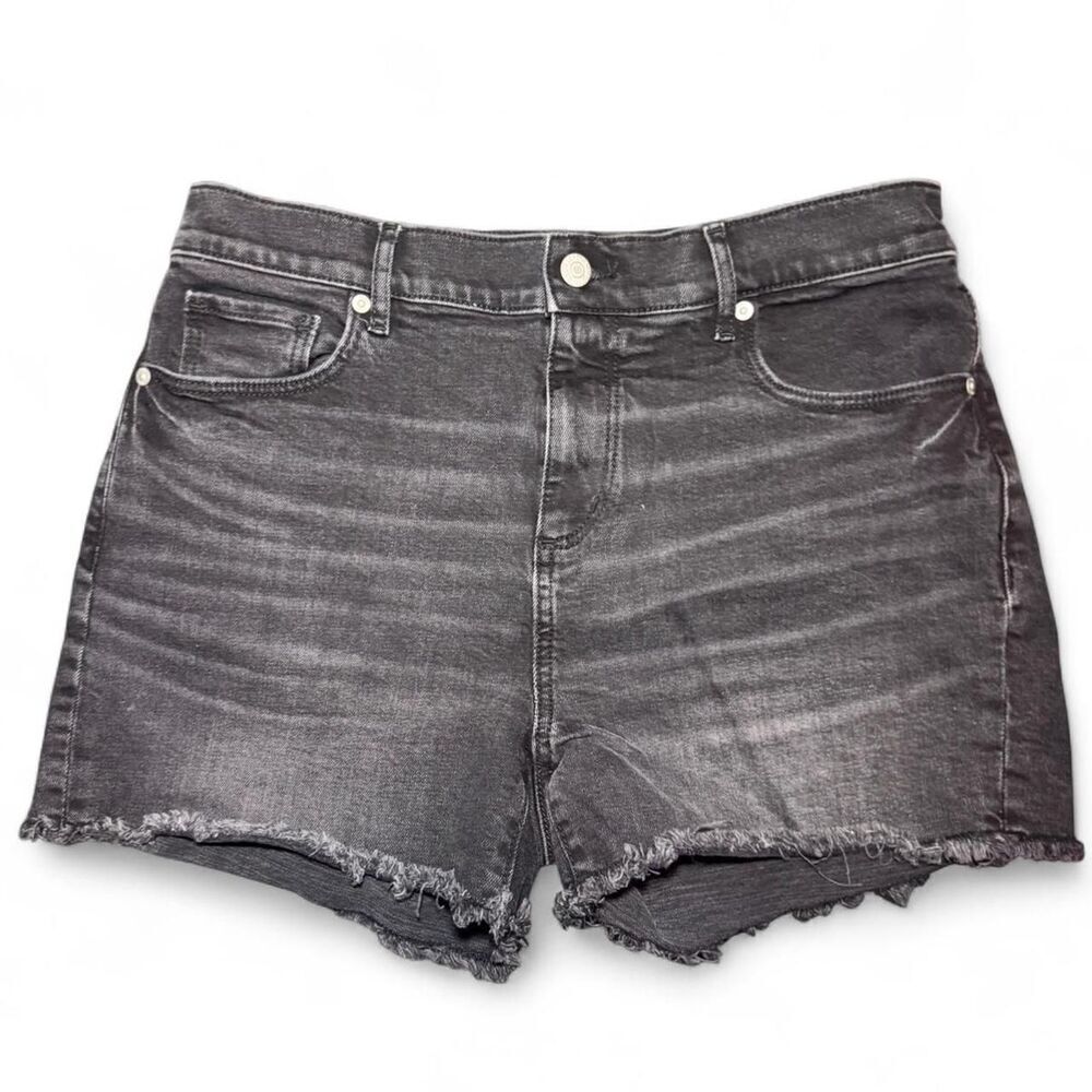 LOFT Black Wash Denim Cutoff Shorts Womens Size 4 27 High Rise Raw Hem